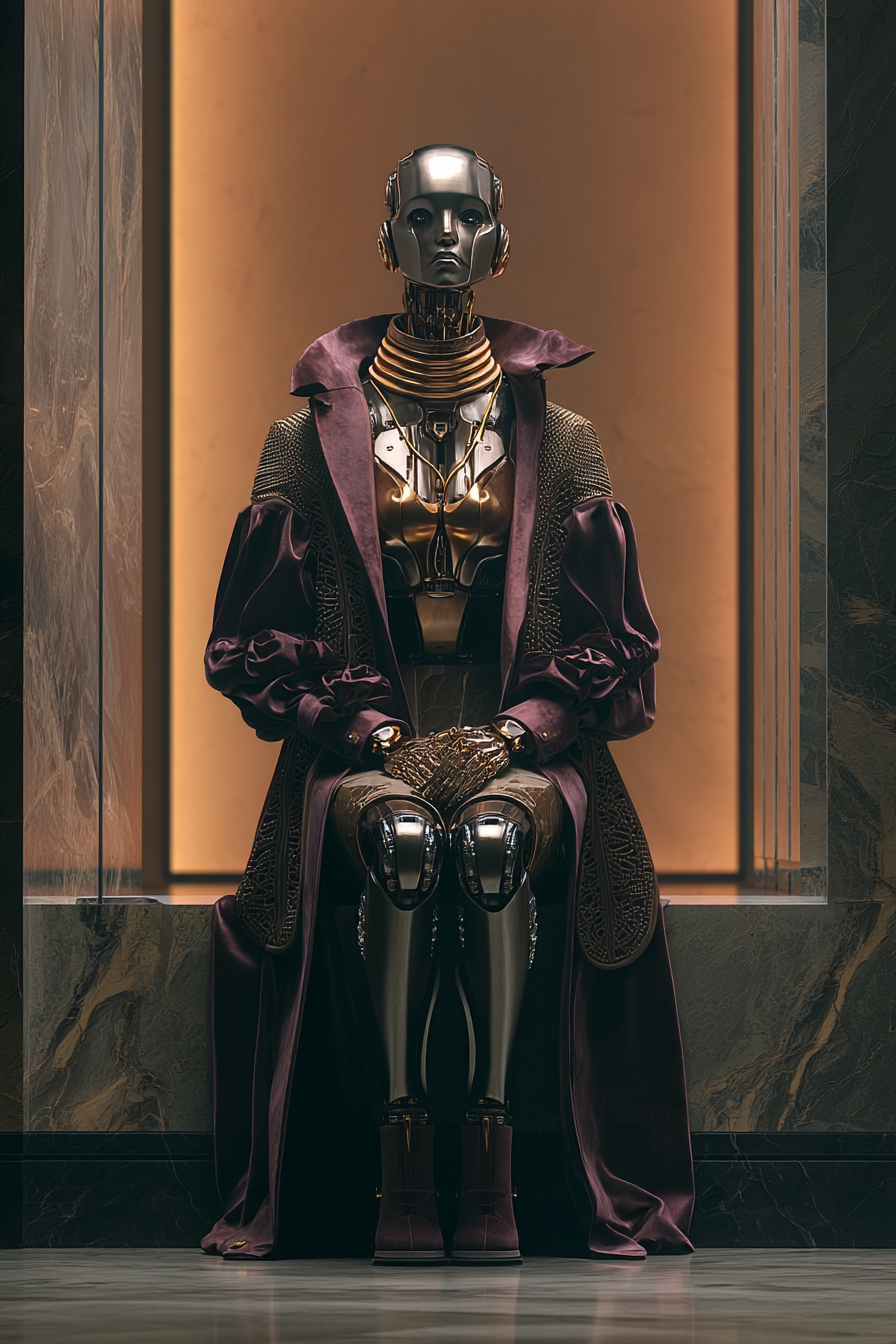 Royal Gold Humanoid Robot